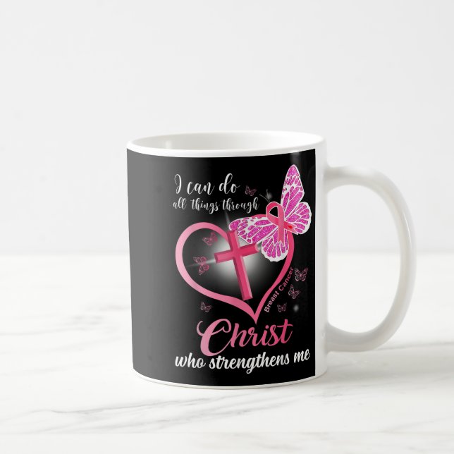 Taza De Café I Can Do All Things Christ Who Strengthens Breast  (Derecha)