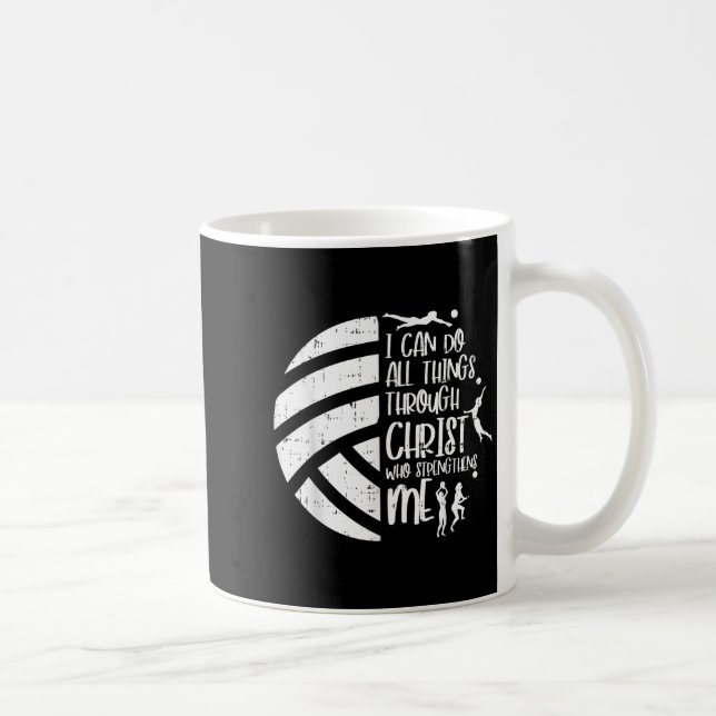 Taza De Café I Can Do Things Through Christ Volleyball Christia (Derecha)