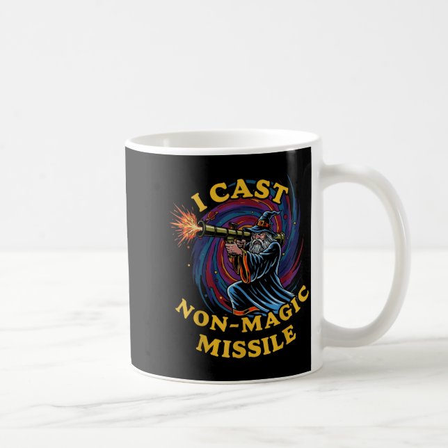 Taza De Café I Cast Non-magic Missile Funny Wizard Parody Meme  (Derecha)
