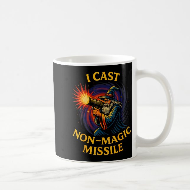 Taza De Café I Cast Non-magic Missile Funny Wizard Parody Meme  (Derecha)