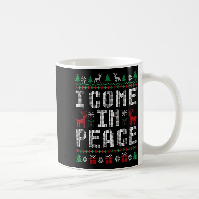 Taza De Café I Come In Peace Couple Matching Ugly Christmas Swe (Derecha)