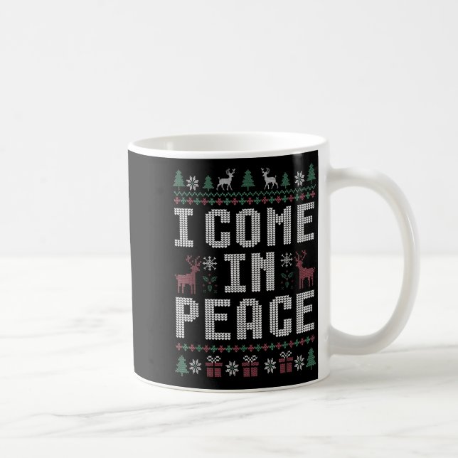 Taza De Café I Come In Peace Couple Matching Ugly Christmas Swe (Derecha)