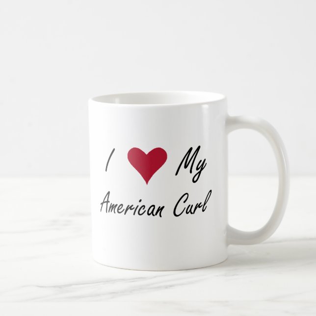 Taza De Café I corazón mi rizo americano (Derecha)