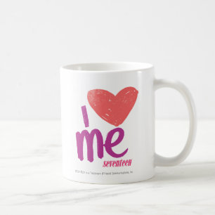 Taza De Café I corazón yo rosado/púrpura