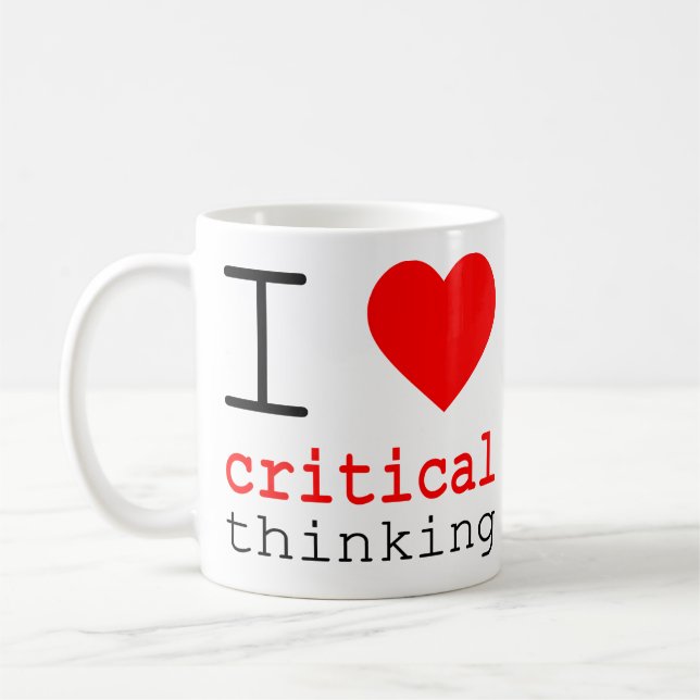 Taza De Café I ❤️ Critical Thinking v2 (Izquierda)