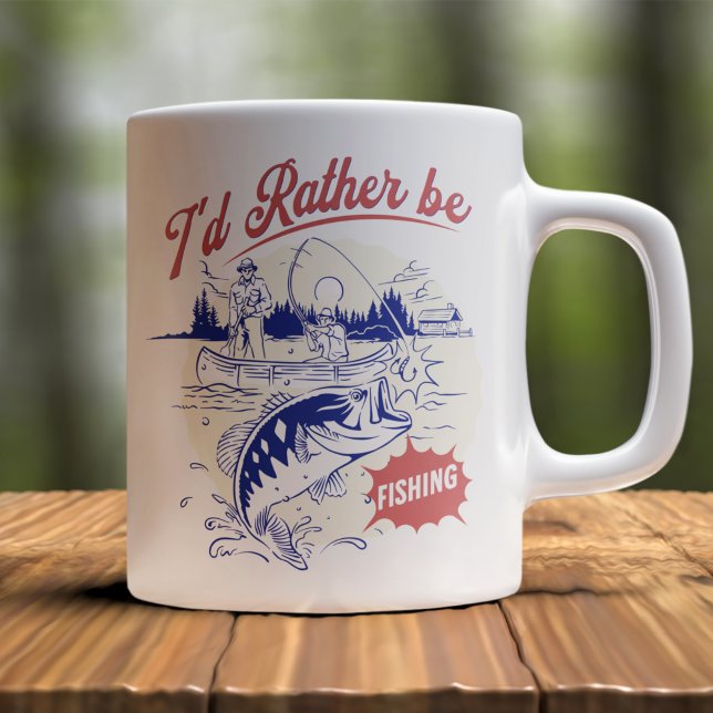Taza De Café I’d Rather Be Fishing, Funny Fishing Saying (Subido por el creador)