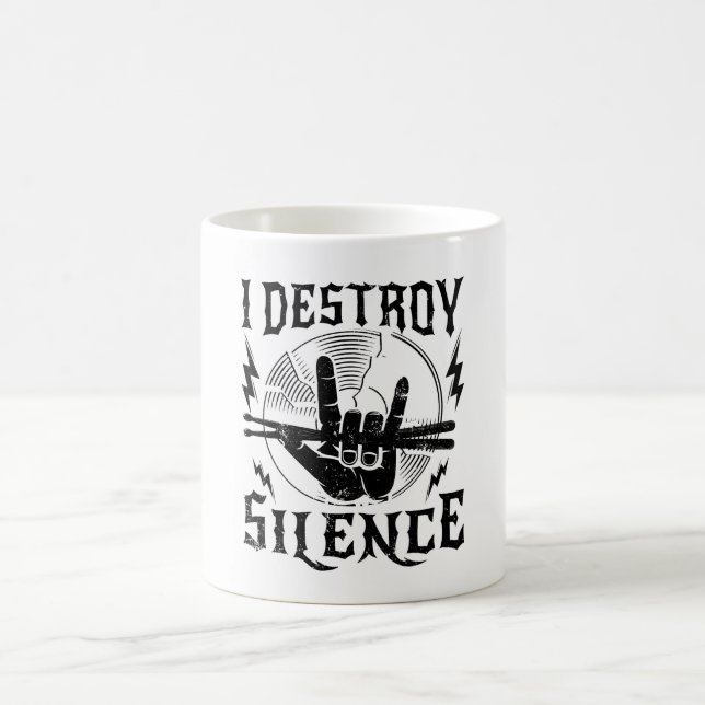 Taza De Café I Destroy Silence Music Coffee Mug (Centro)