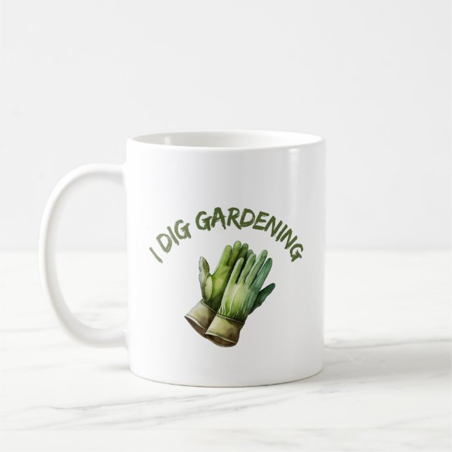 Taza De Café I Dig Gardening | Jardinería divertida (Izquierda)
