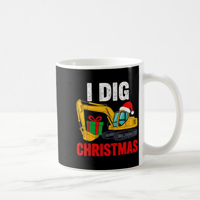 Taza De Café I Dig Navidades Excavator Xmas Pjs Toddler Boys Ki (Derecha)