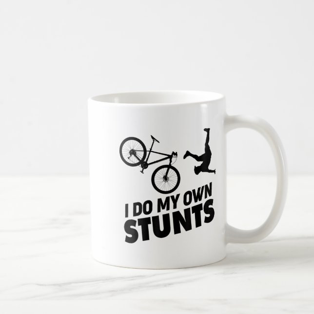 Taza De Café I Do My Own Stunts Funny Mountain Bike  (Derecha)