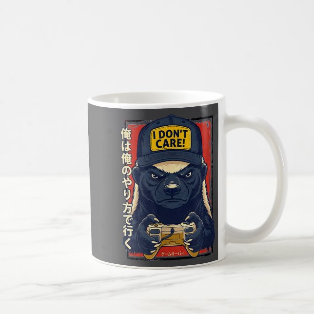 Taza De Café I Don’t Care - Honey Badger Gamer Design  (Derecha)