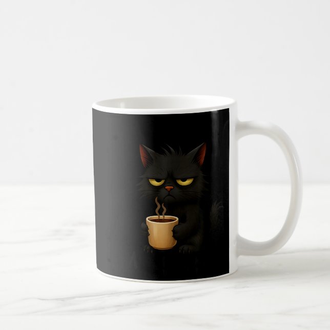 Taza De Café I Don't Do Mornings Funny Quote Black Cat Lover Gi (Derecha)