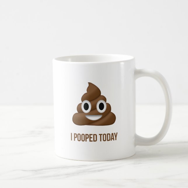 Taza De Café I el doble divertido del Emoticon de Pooped echó a (Derecha)