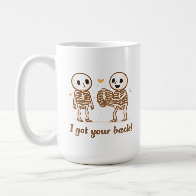 Taza De Café I Got Your Back Cute Skeleton Halloween Quote (Izquierda)