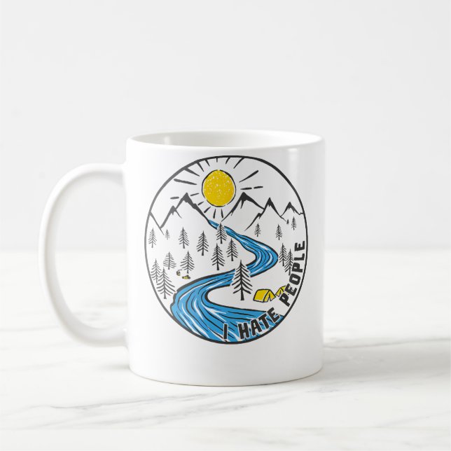 Taza De Café I Hate People Outdoor Camping Nature Lover (Izquierda)