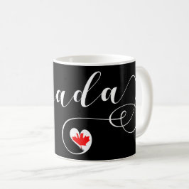 Taza De Café I Heart Canada, Bandera Canadiense