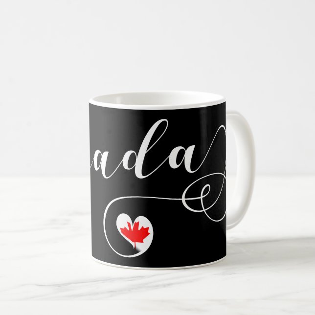 Taza De Café I Heart Canada, Bandera Canadiense (Anverso derecho)