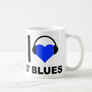 Taza De Café I Heart D'Blues Funny Mug