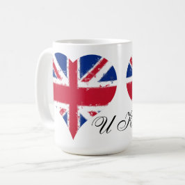 Taza De Café I Heart England Reino Unido Bandera británica