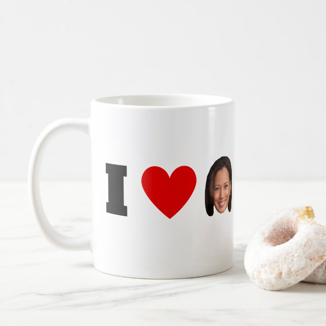 Taza De Café I Heart Kamala Harris (Con donut)