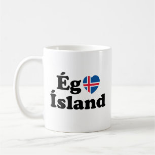 Taza De Café I Heart (Love) Islandia [Ég Elska Ísland] Islandés
