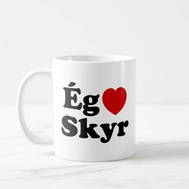 Taza De Café I Heart (Love) Skyr [Ég Elska Skyr] Islandés (Izquierda)