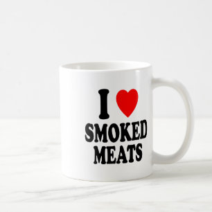 Taza De Café I Heart (love) Smoked Meats Bbq Outdoor Summer Sm