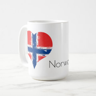Taza De Café I Heart Noruega Bandera