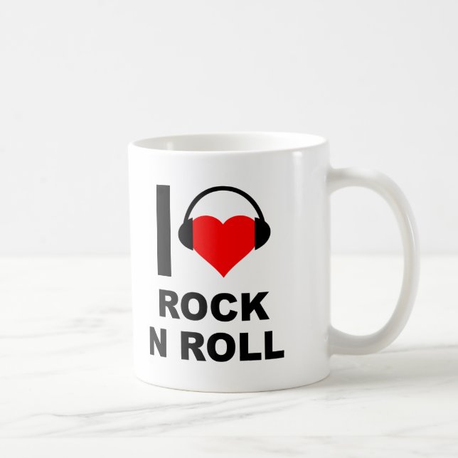 Taza De Café I Heart Rock Funny Mug (Derecha)