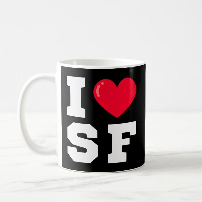 Taza De Café I Heart Sf Athletic Font (Izquierda)