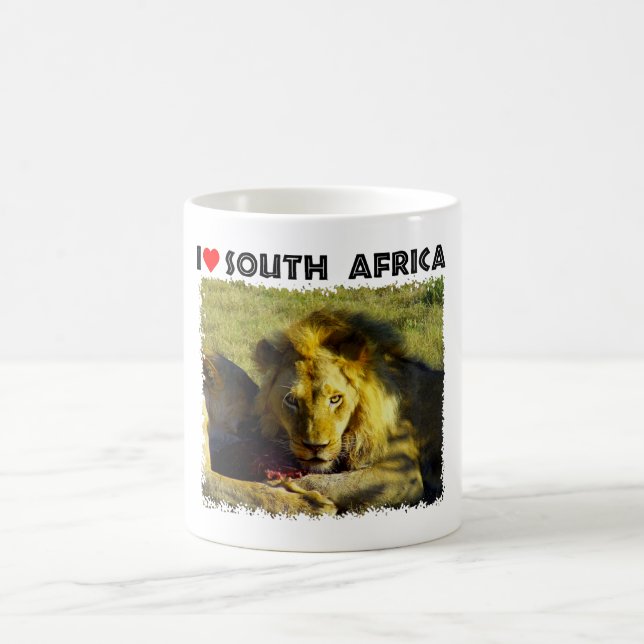 Taza De Café I Heart South Africa Lion Stare (Centro)