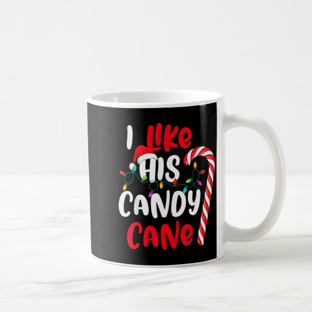 Taza De Café I Like His Candy Cane Funny Christmas Couples Matc (Derecha)