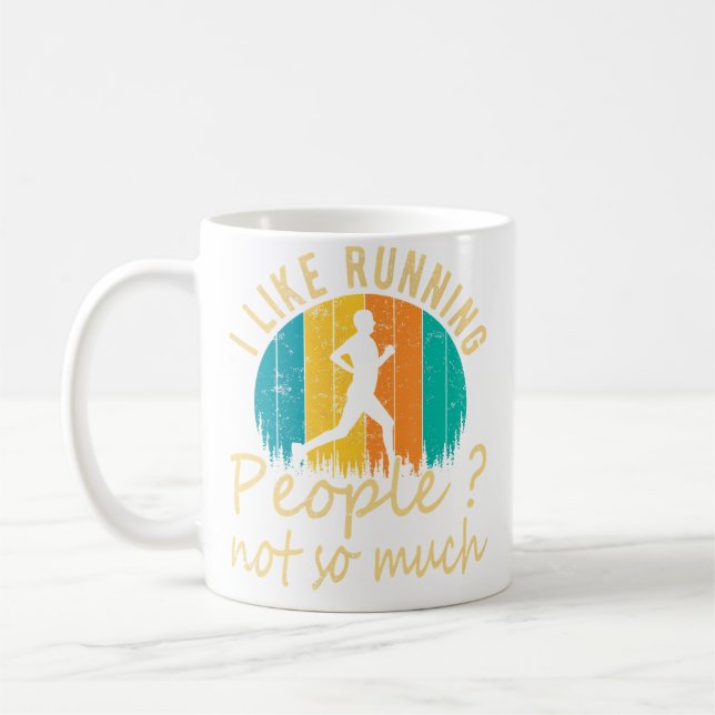 Taza De Café I Like Running People Not So Much Funny Running (Izquierda)