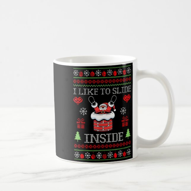 Taza De Café I Like To Slide Inside Funny Santa Couple Matching (Derecha)