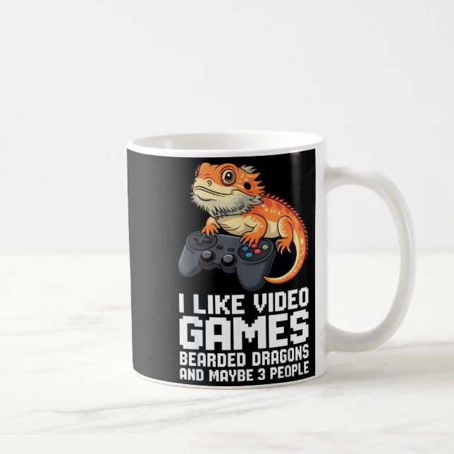 Taza De Café I Like Video Games Bearded Dragon Gamer Introvert  (Derecha)
