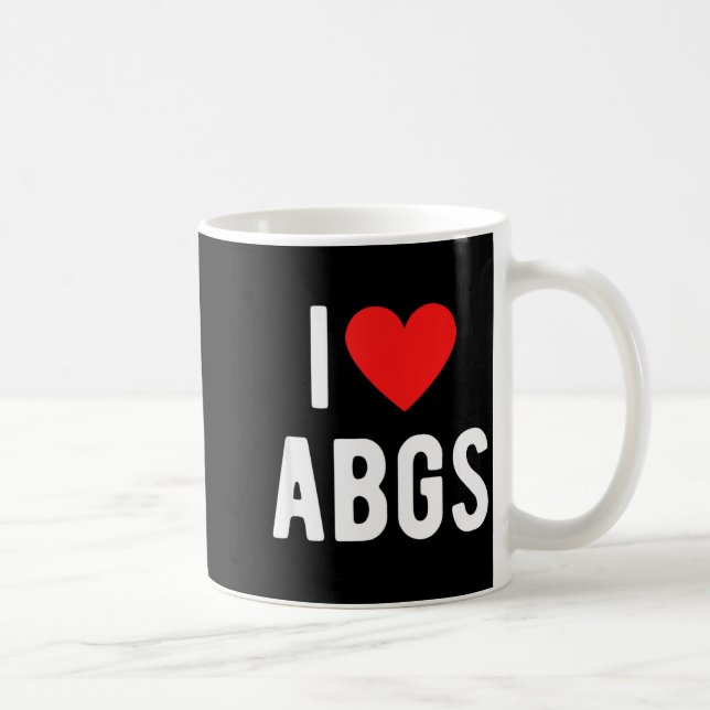 Taza De Café I Love Abgs Cute Heart Graphic Valentines Day  (Derecha)