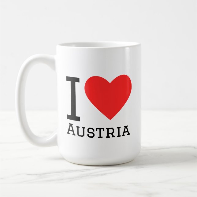 Taza De Café I love austria square sticker (Izquierda)