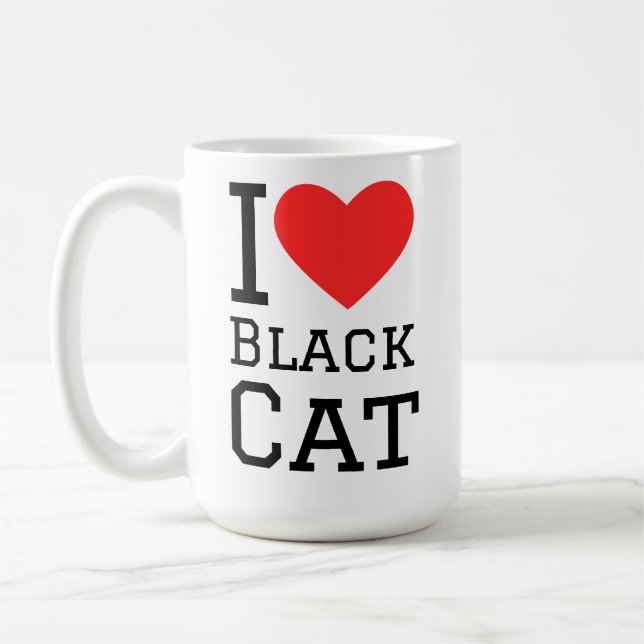 Taza De Café I love black cat  (Izquierda)