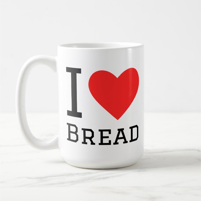 Taza De Café I love bread square sticker (Izquierda)