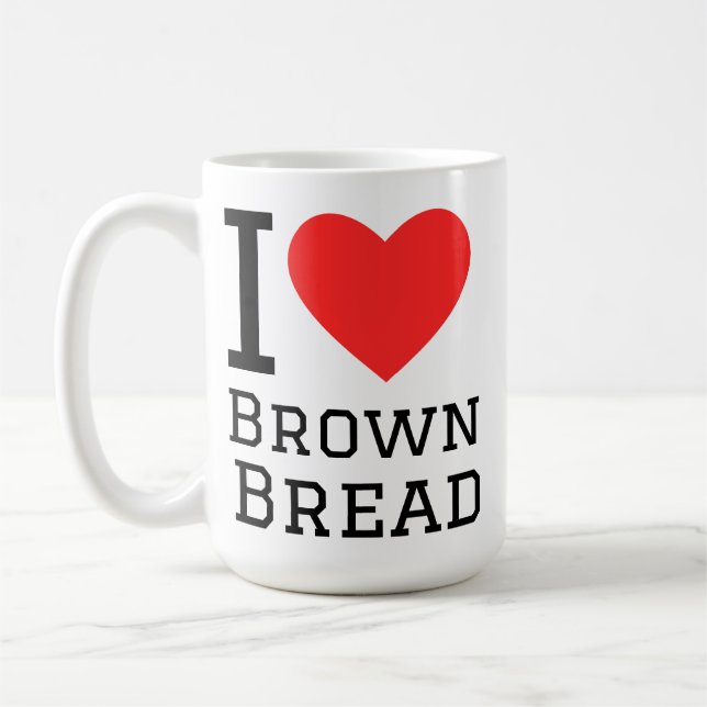 Taza De Café I love brown bread square sticker (Izquierda)