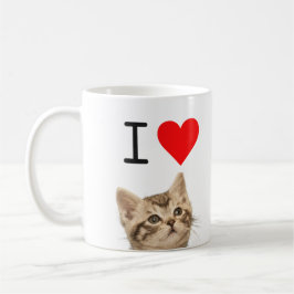 Taza De Café I Love Cats Custom Photo Mug