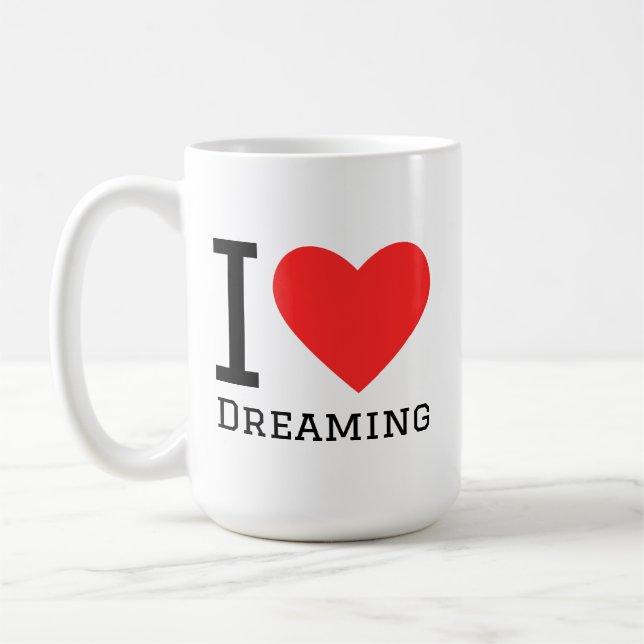Taza De Café I love dreaming square sticker (Izquierda)