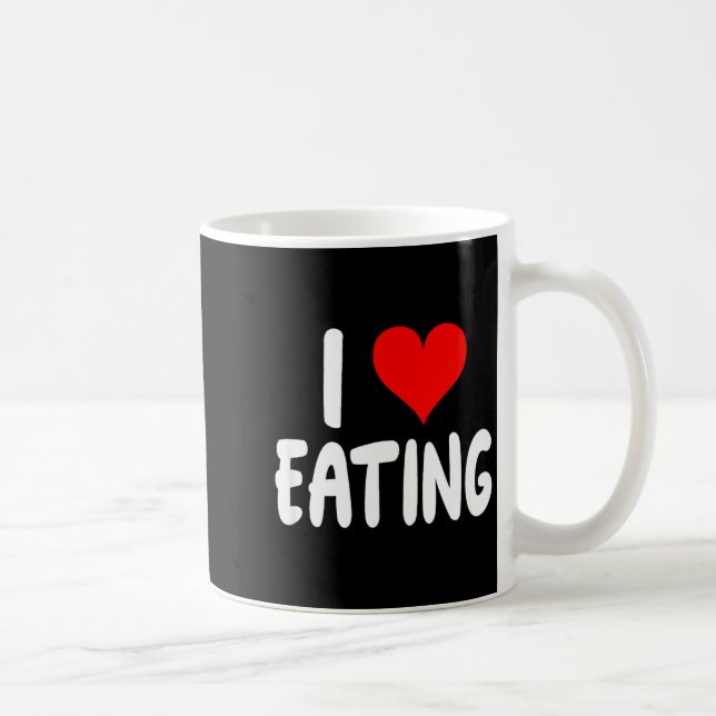 Taza De Café I Love Eating Food - Heart -  (Derecha)