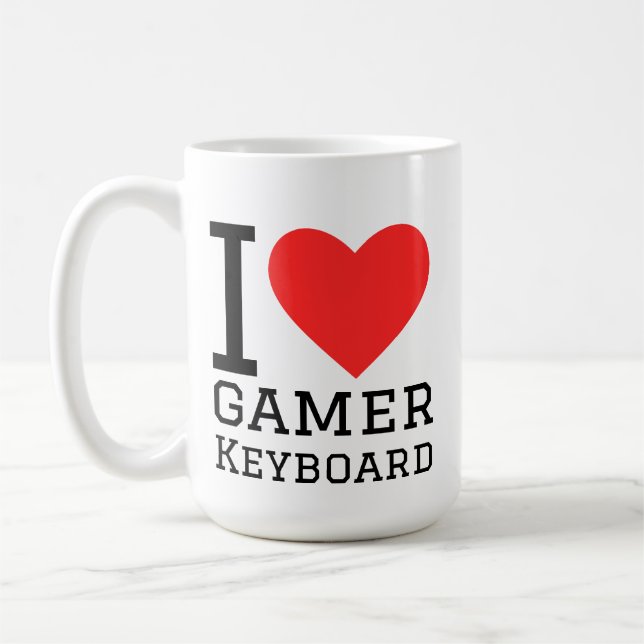 Taza De Café I love gamer keyboard (Izquierda)