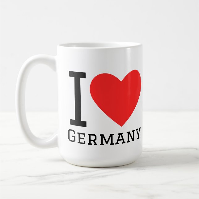 Taza De Café I love Germany square sticker (Izquierda)