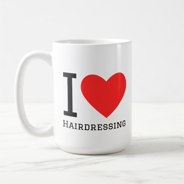 Taza De Café I love hairdressing square sticker (Izquierda)