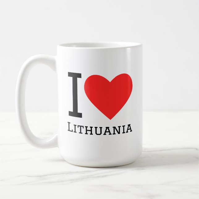 Taza De Café I love Lithuania square sticker (Izquierda)
