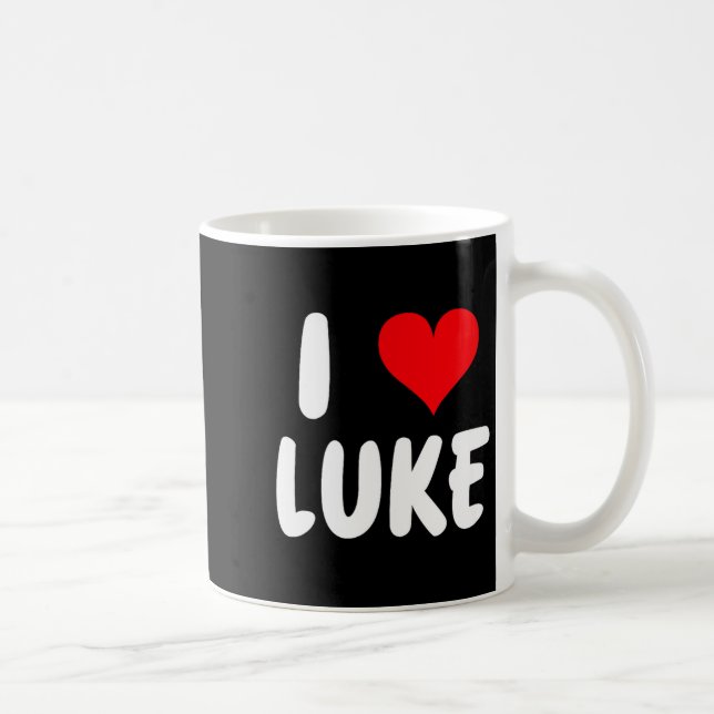 Taza De Café I Love Luke - Heart - Name  (Derecha)