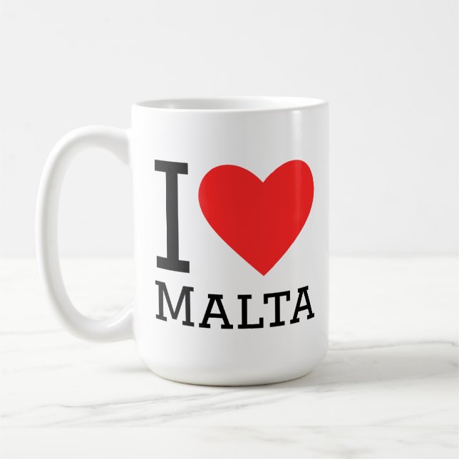 Taza De Café I love Malta square sticker (Izquierda)