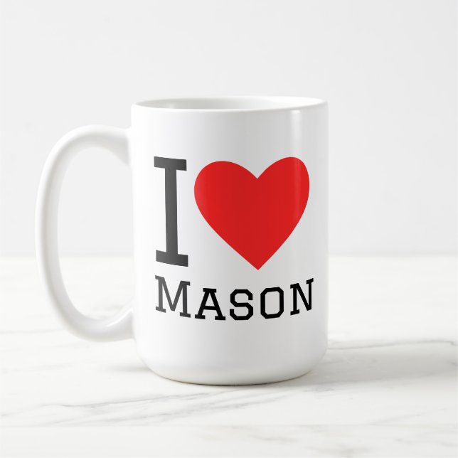 Taza De Café I love Mason Sticker (Izquierda)